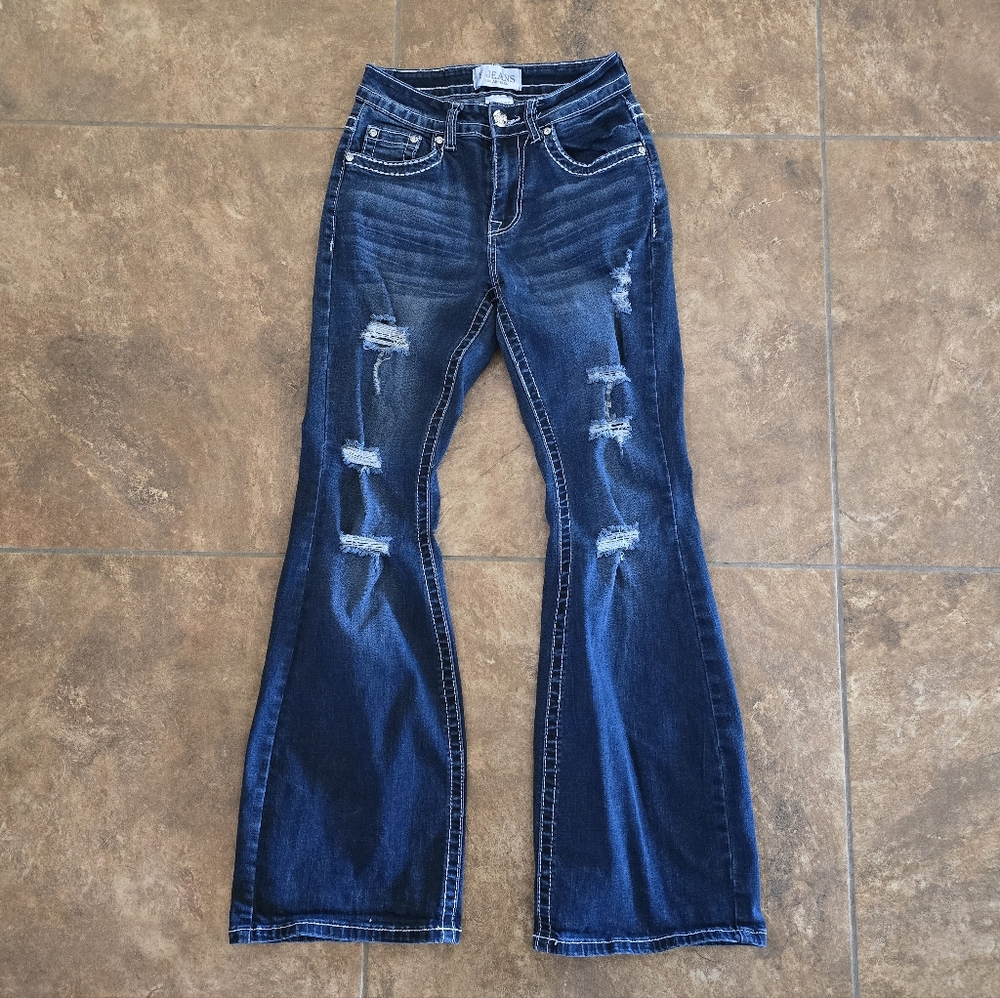 Dark Denim | Y JEANS | Diamond Detailed Jean
